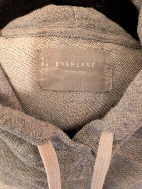 Everlane Cropped Hoodie Gray Lightweight Pullover Relaxed Fit